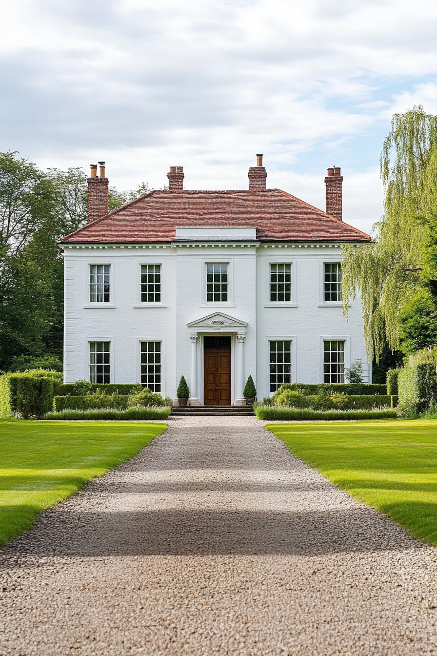 Classic Georgian house with a long pebble path