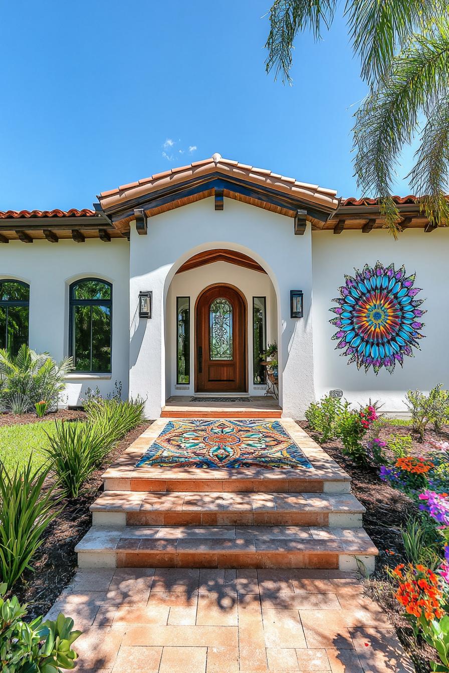 Colorful entrance of a Spanish bungalow