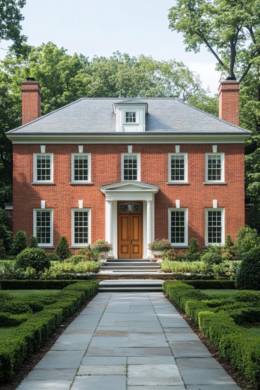 Charming Georgian house with red-brick facade