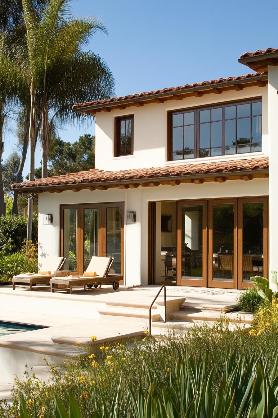 Cozy beach house with a terracotta roof