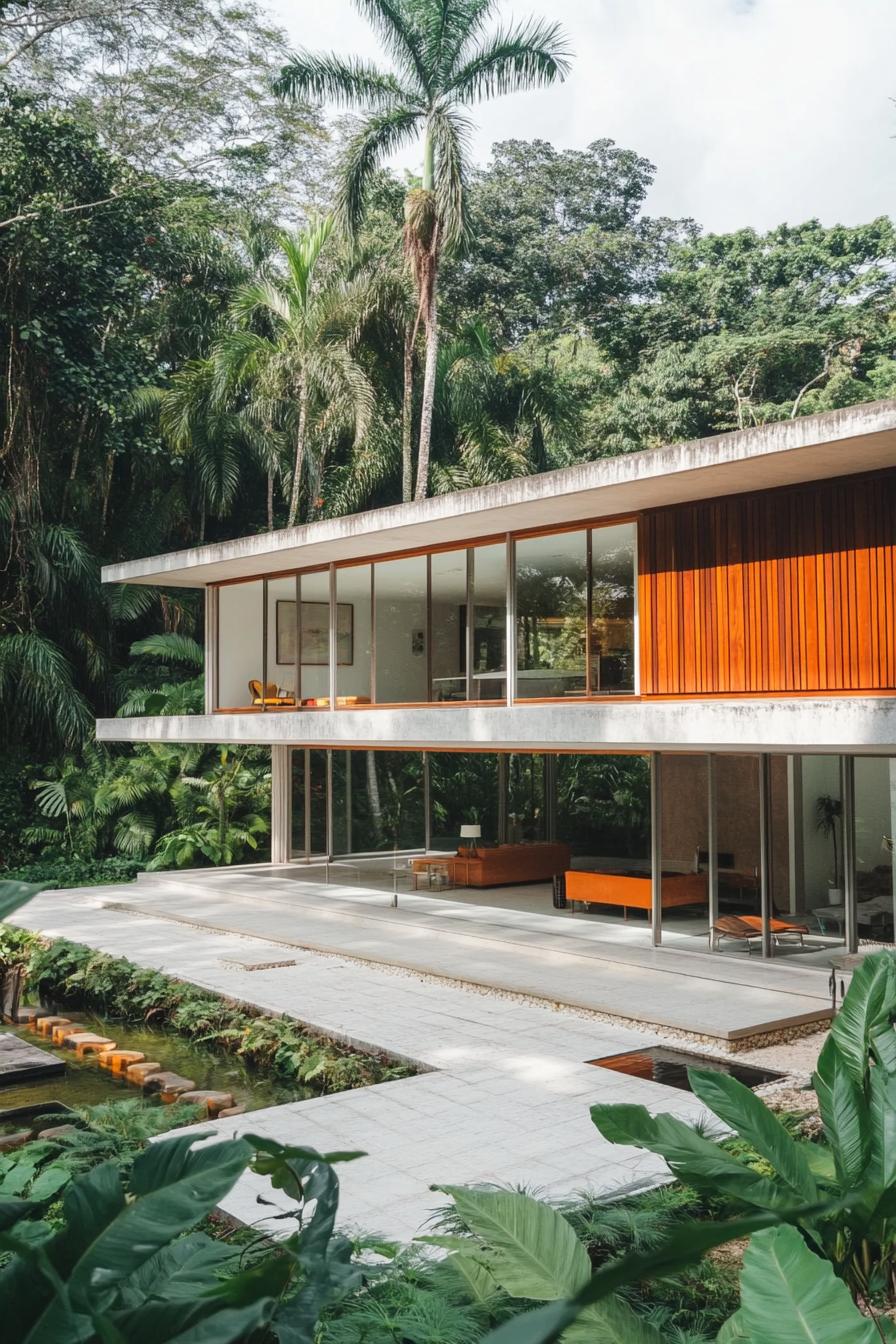 Modern tropical house in a jungle setting