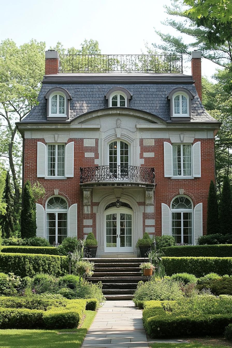 Charming Georgian house with lush greenery