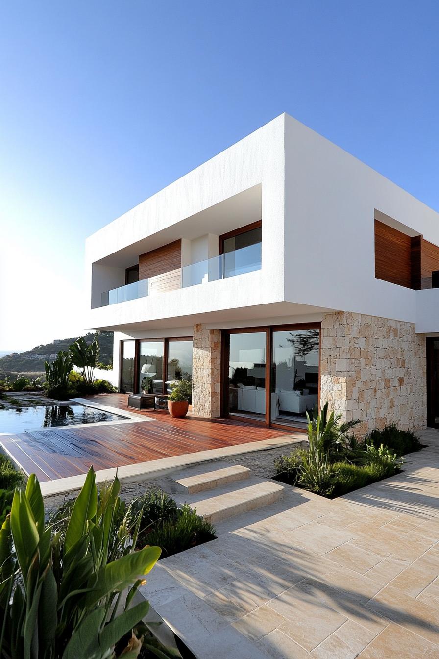 Modern Mediterranean house with pool and garden