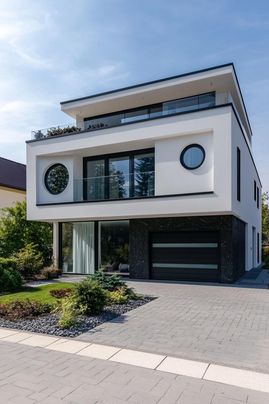 Modern house with unique circular windows