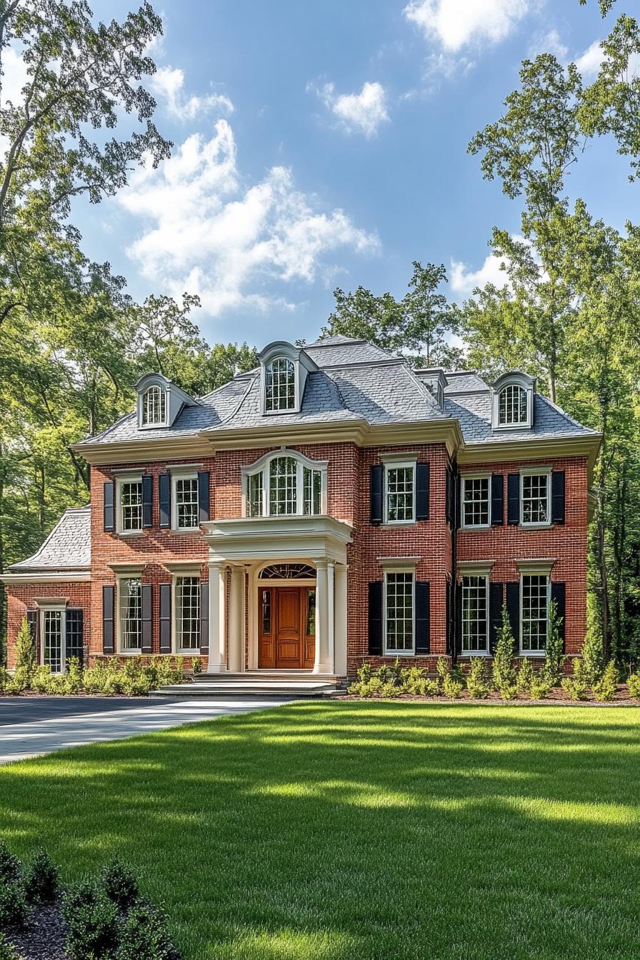 Red-brick Georgian house with symmetrical charm