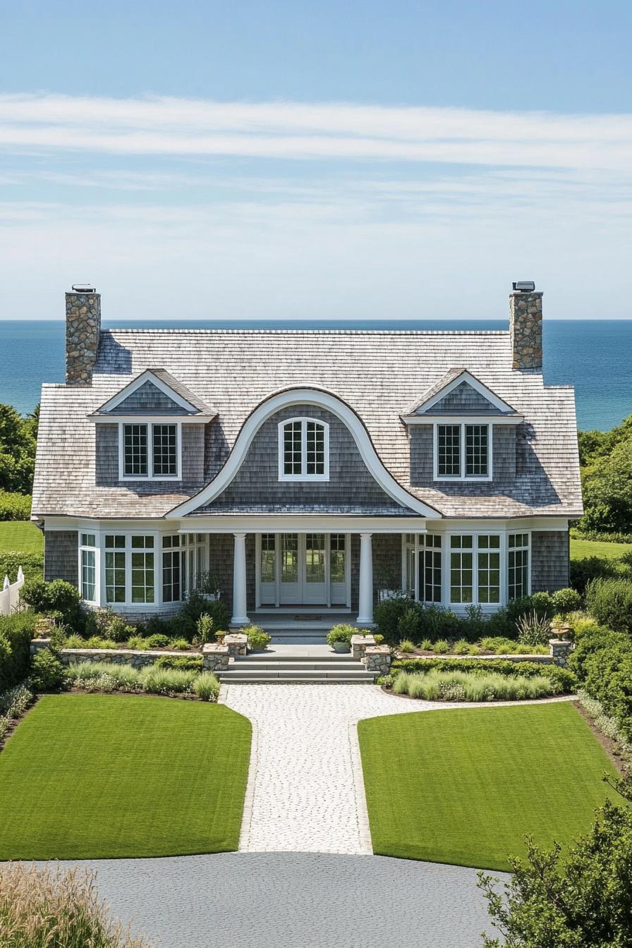 Coastal house with unique roof design