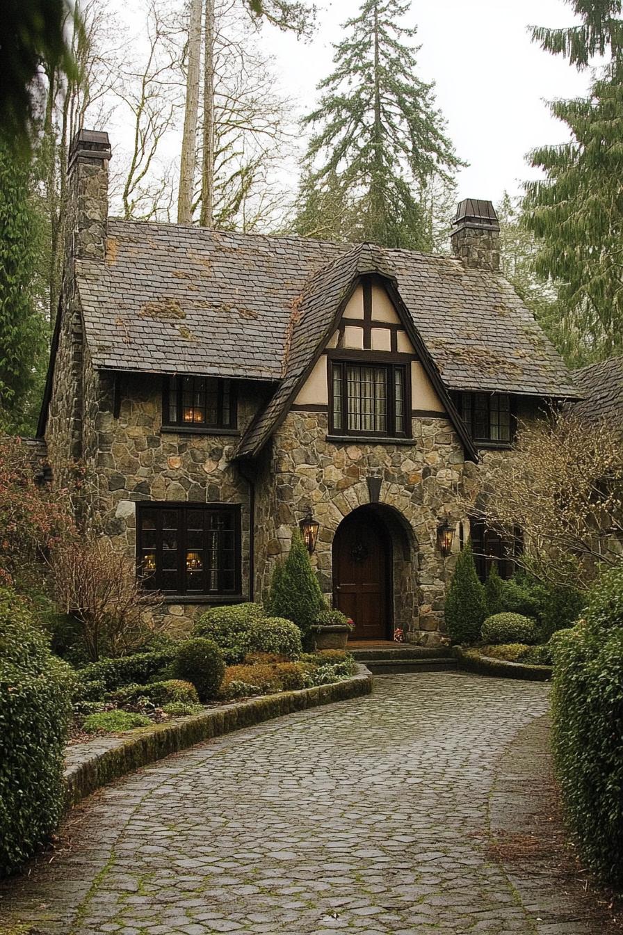 Charming stone cottage surrounded by trees