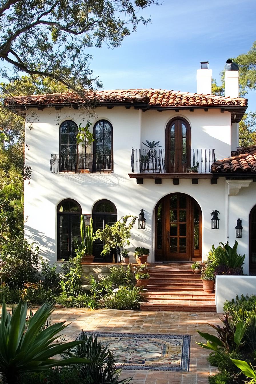 Rustic Mediterranean villa with arches