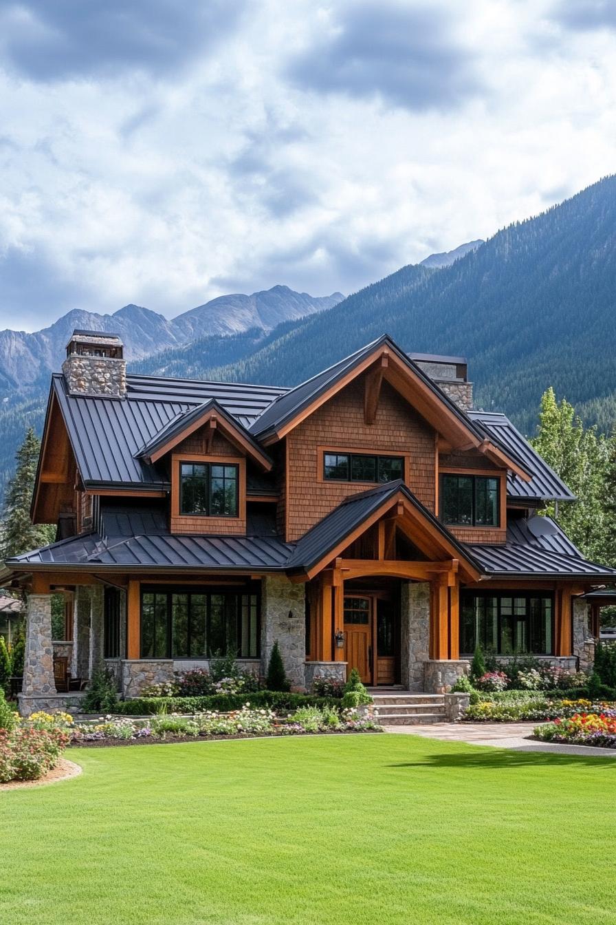 Charming mountain home with lush garden