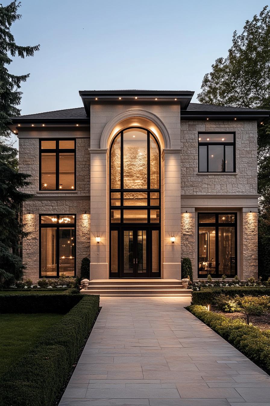 Luxurious home with grand archway