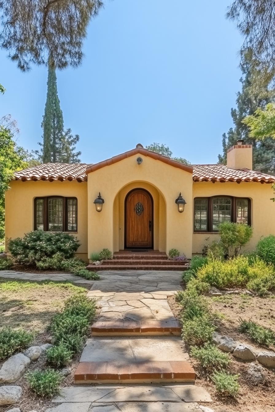 Spanish bungalow with terracotta roof and rustic charm