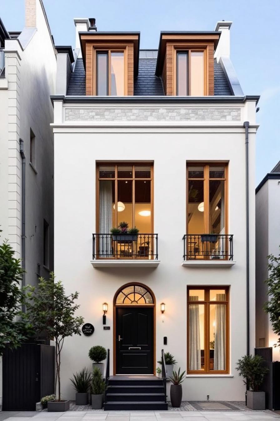 Modern French house with symmetrical design