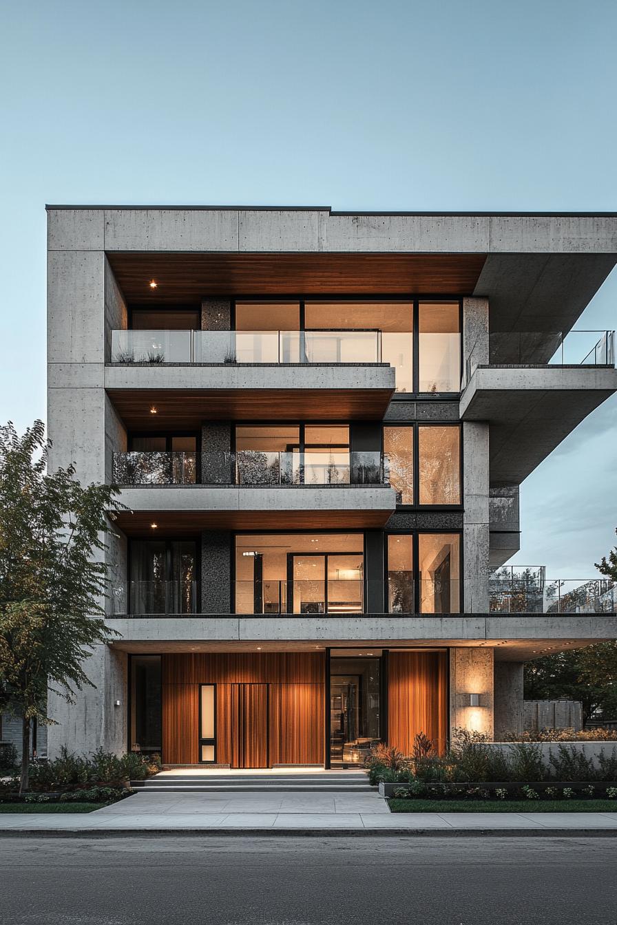 Modern residential building with a layered design