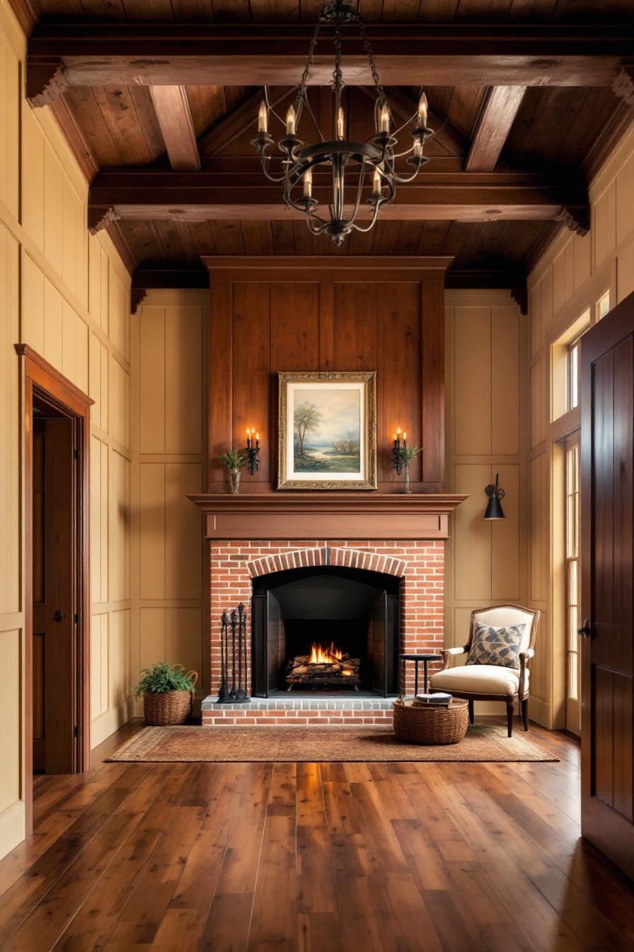 Charming colonial fireplace with cozy ambiance