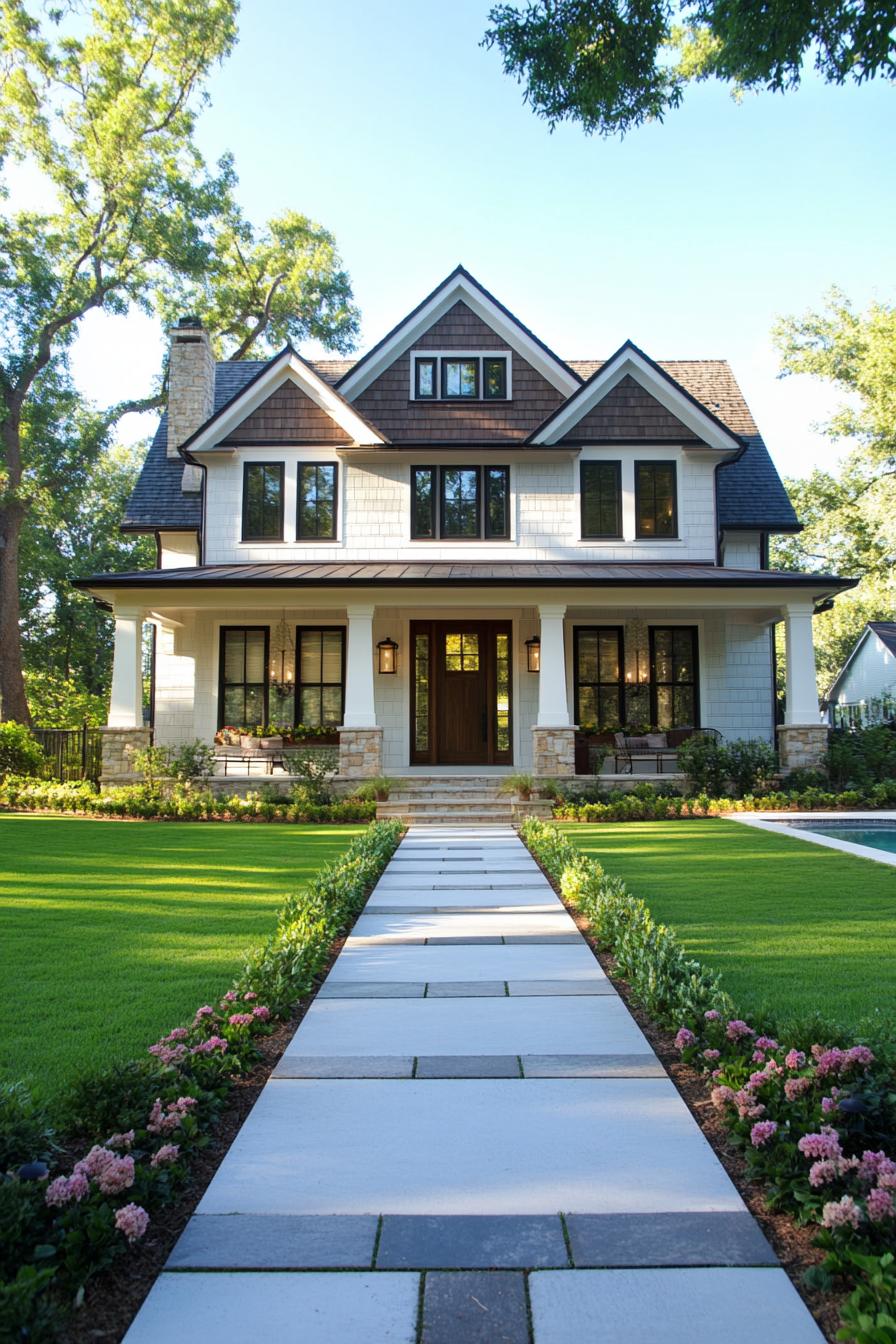 Charming house with lush garden path