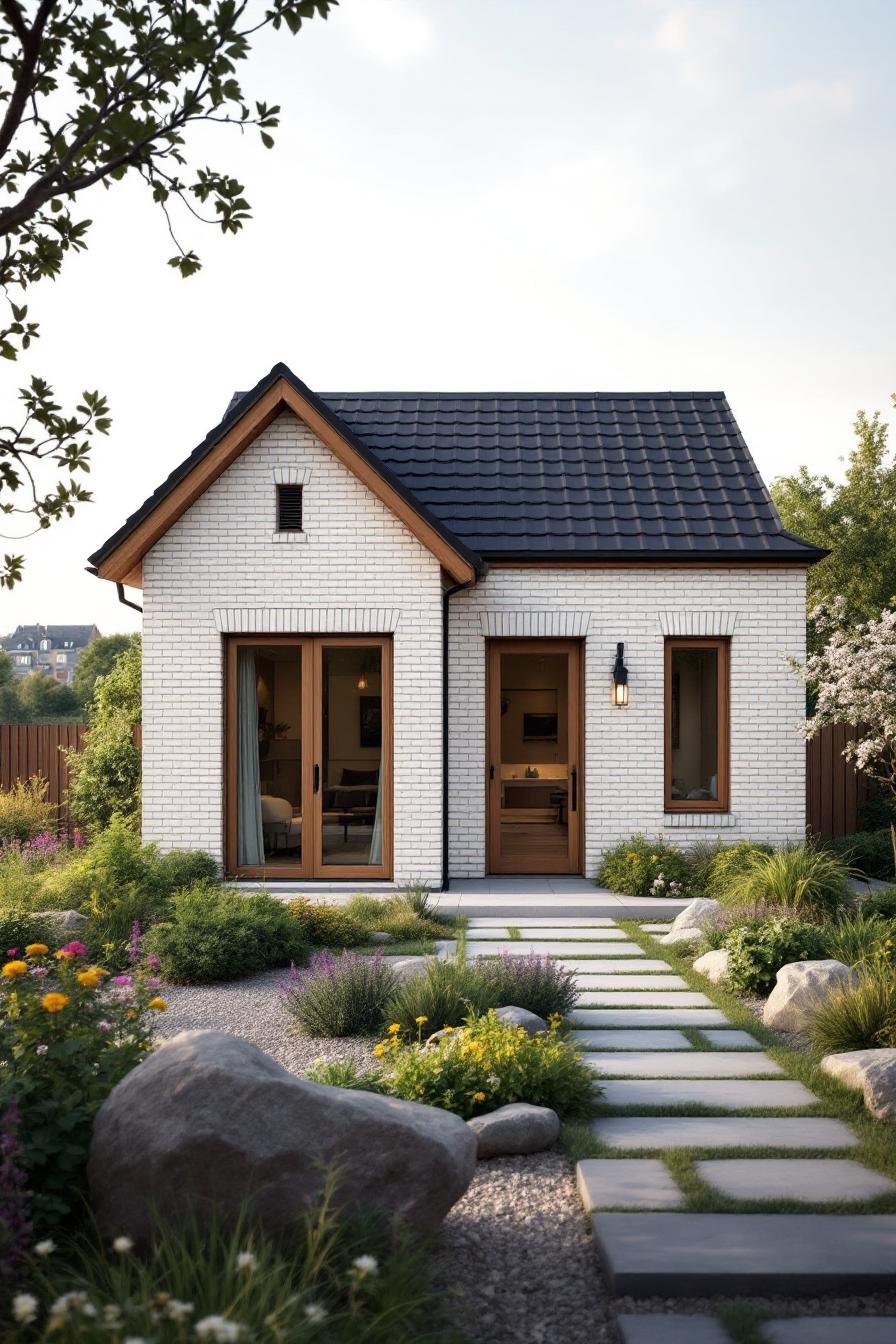 Charming brick house with a lush garden