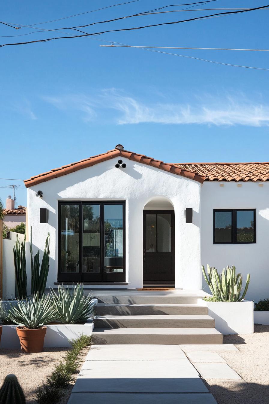 Charming white bungalow with a terracotta roof