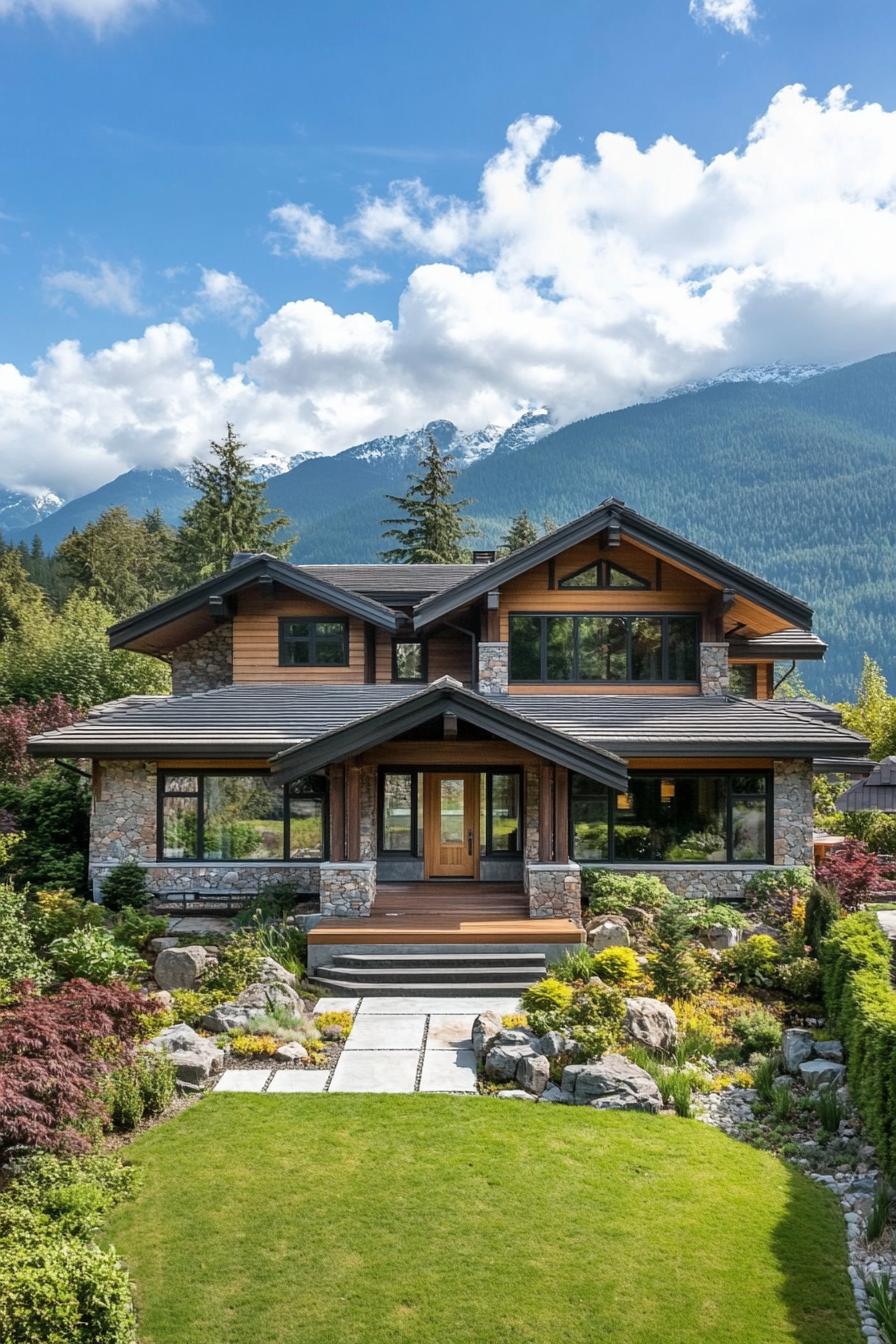 Architectural paradise nestled among lush mountains