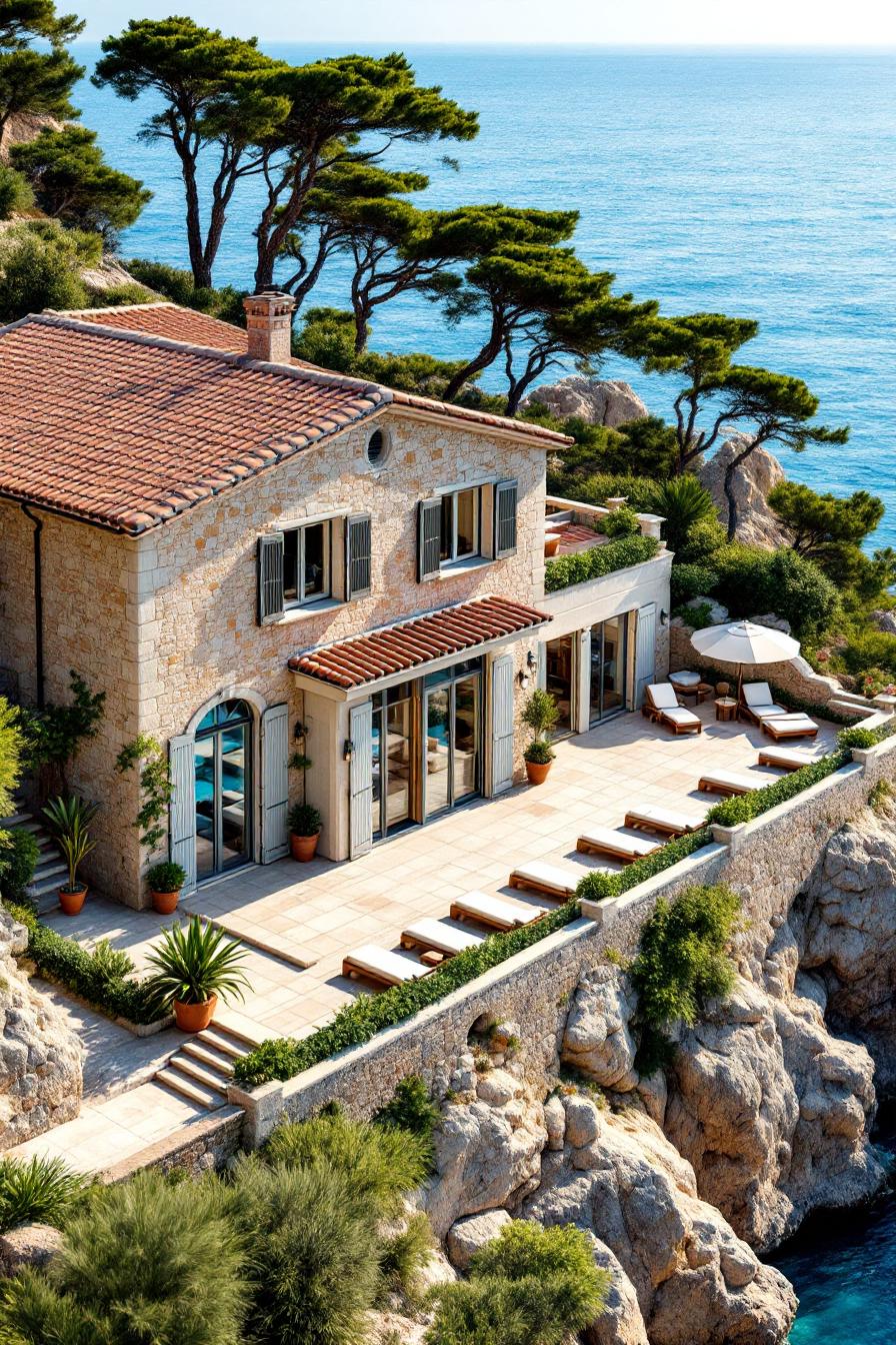 Charming stone villa overlooking the Mediterranean Sea