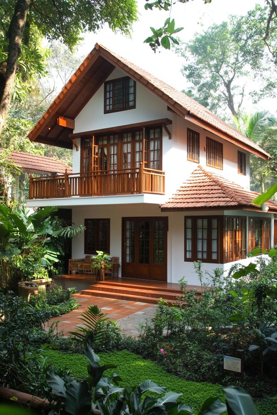 Charming Kerala house with lush greenery