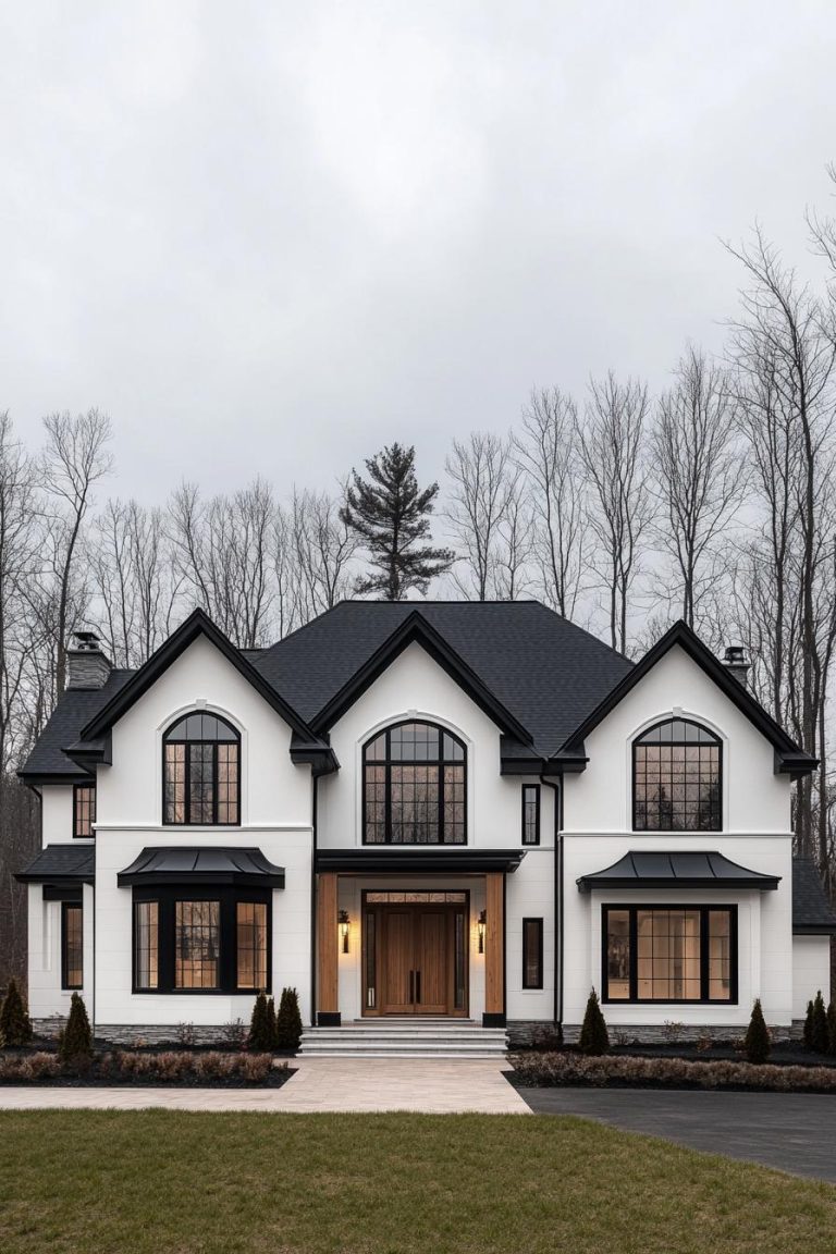 76 White House Designs with Black Trim