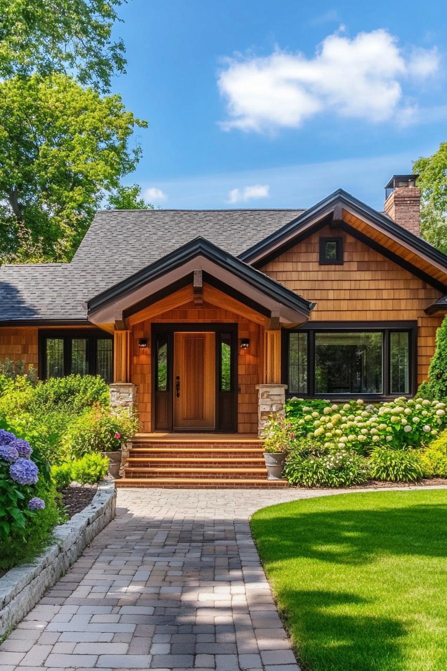 Cozy cottage with cedar shingles and lush garden