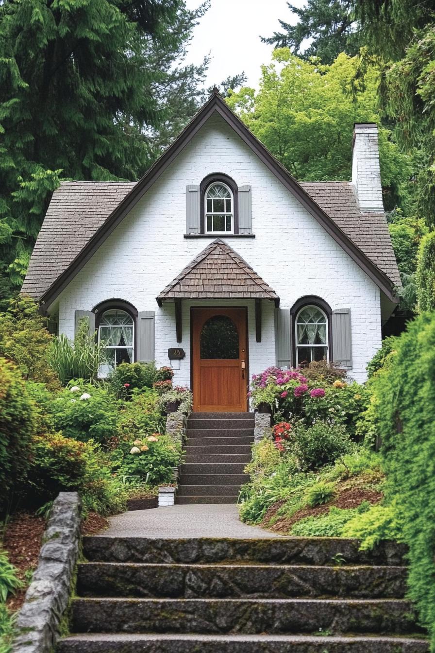 Charming cottage surrounded by lush gardens