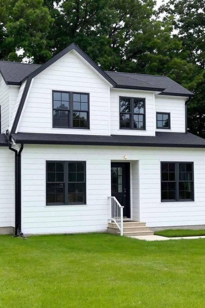 76 White House Designs with Black Trim