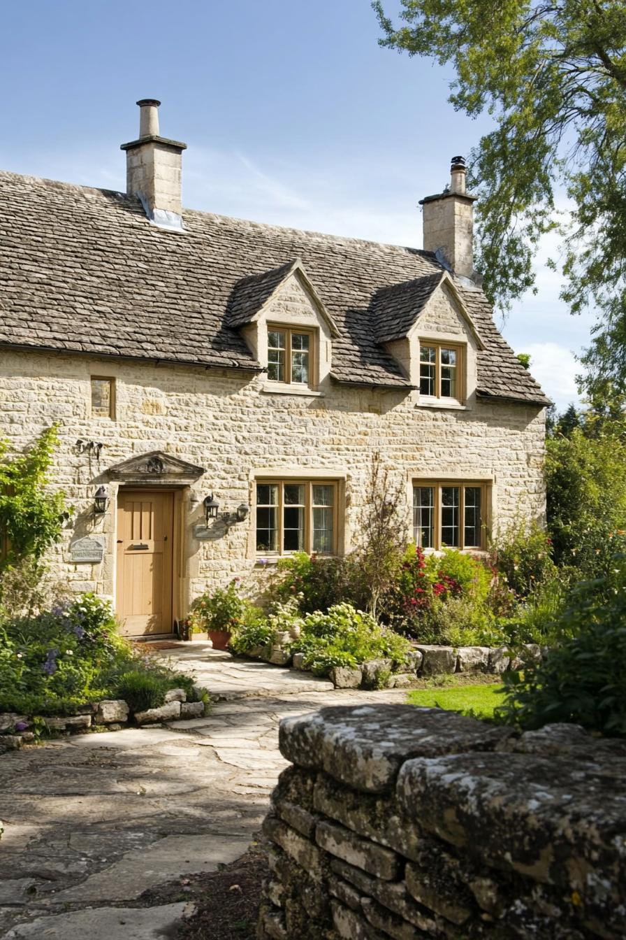 Charming stone cottage with lush garden