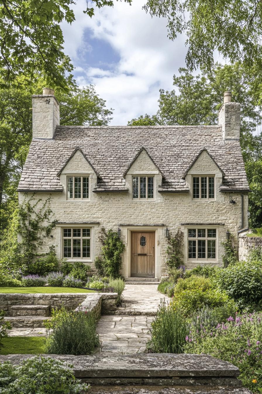 Charming stone cottage with lush garden