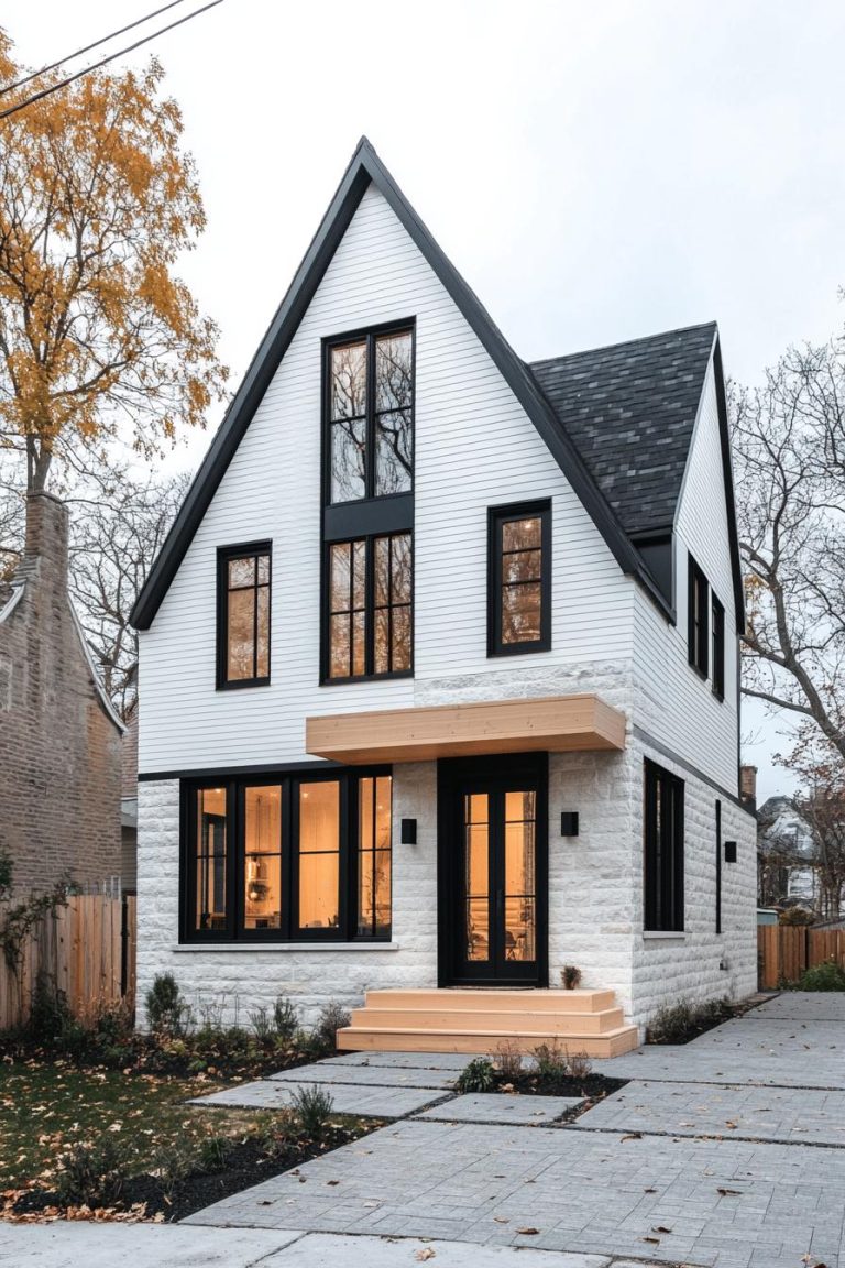 76 White House Designs with Black Trim
