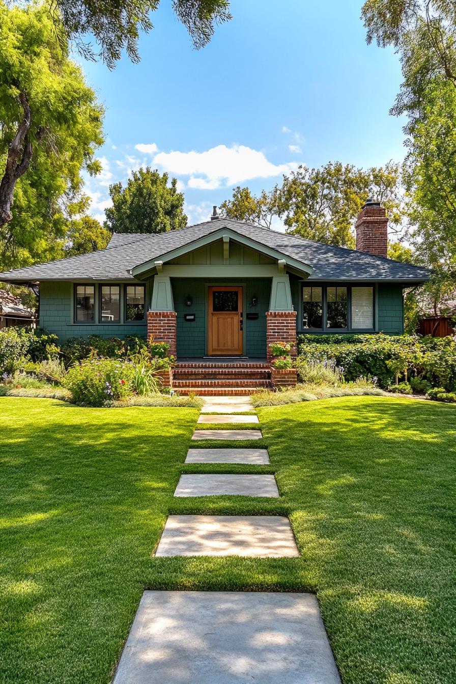 Classic Craftsman Cottage with Red Brick Details