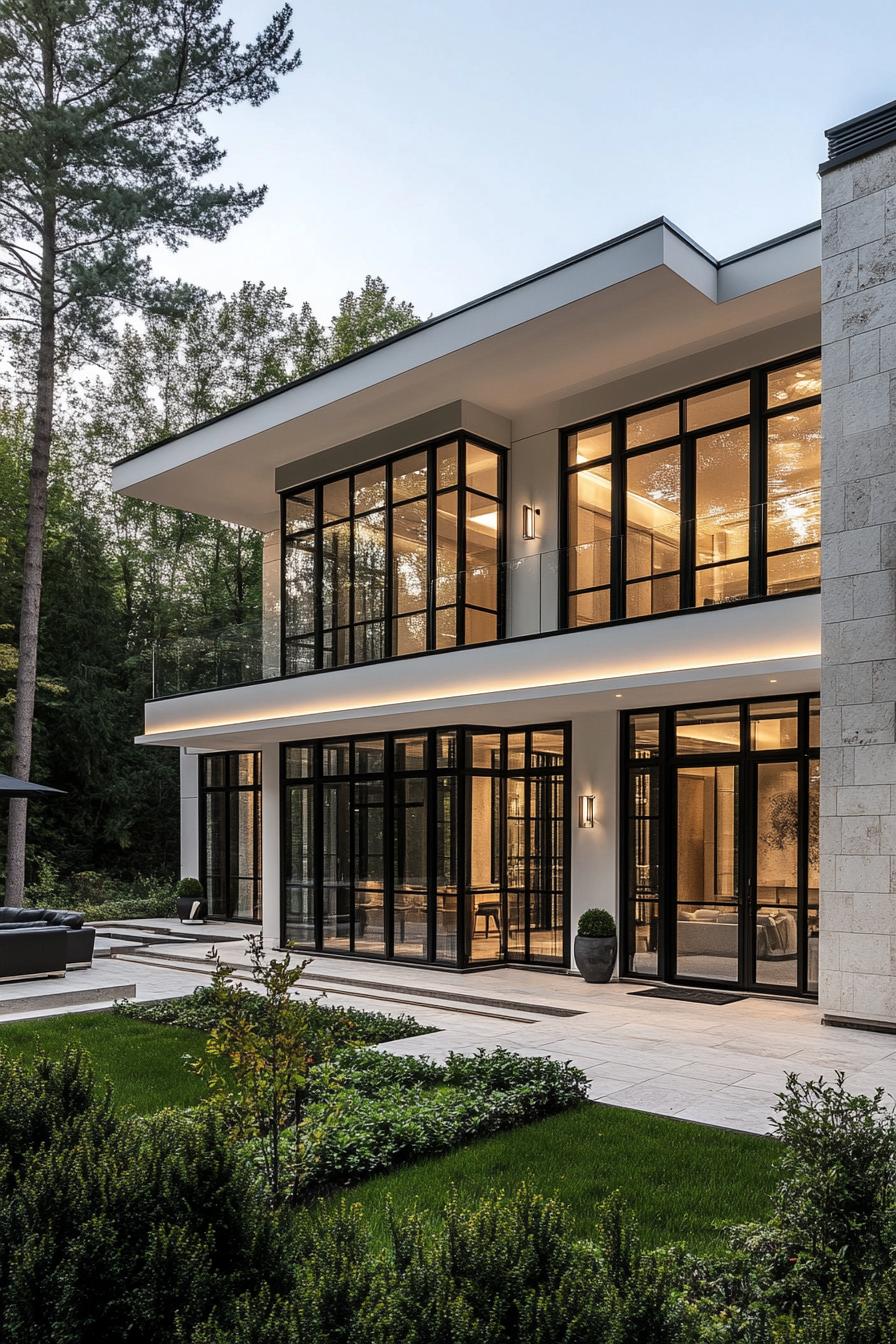 Sleek contemporary villa with floor-to-ceiling windows