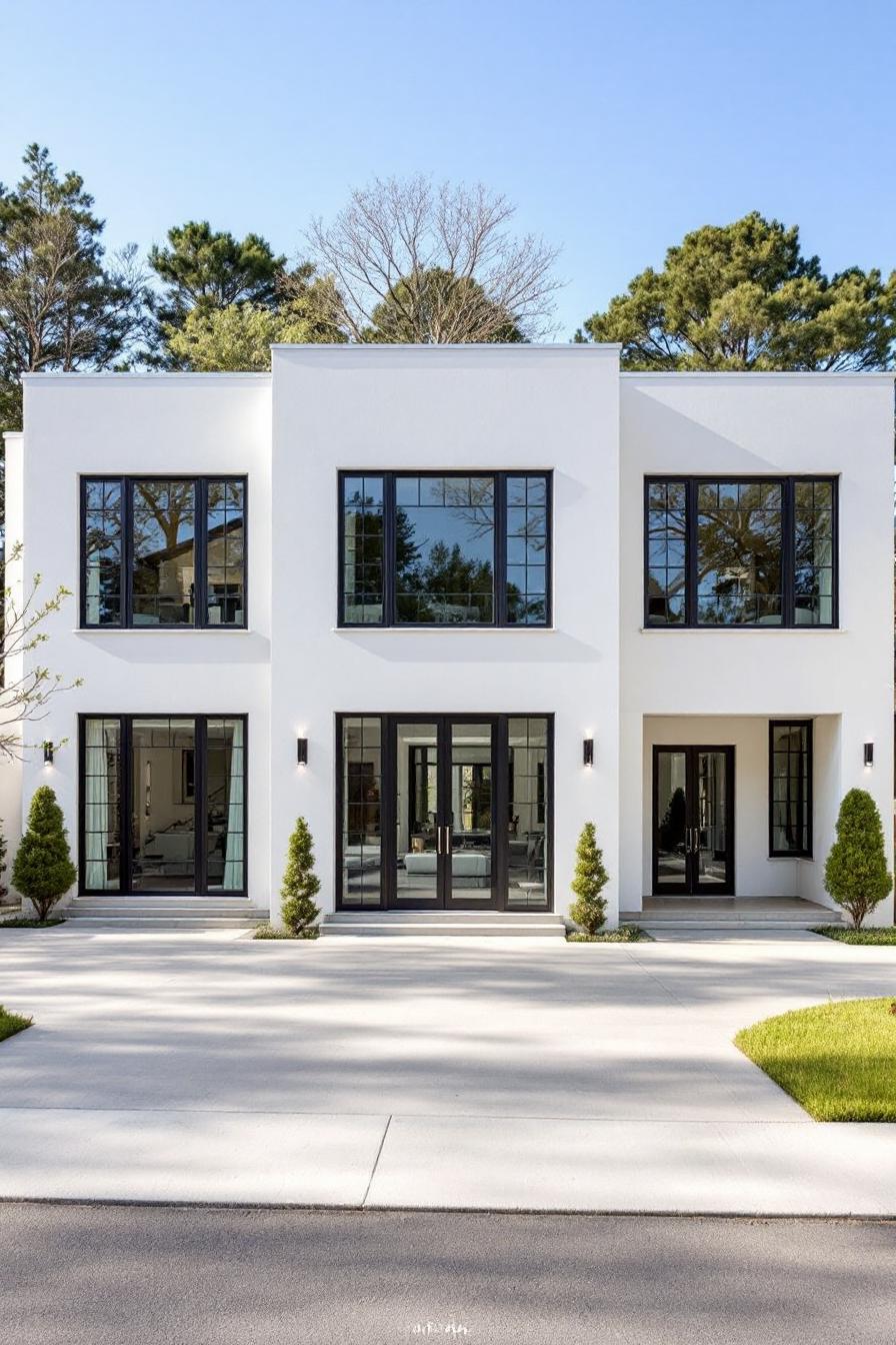 Contemporary villa with large windows and a minimalist facade