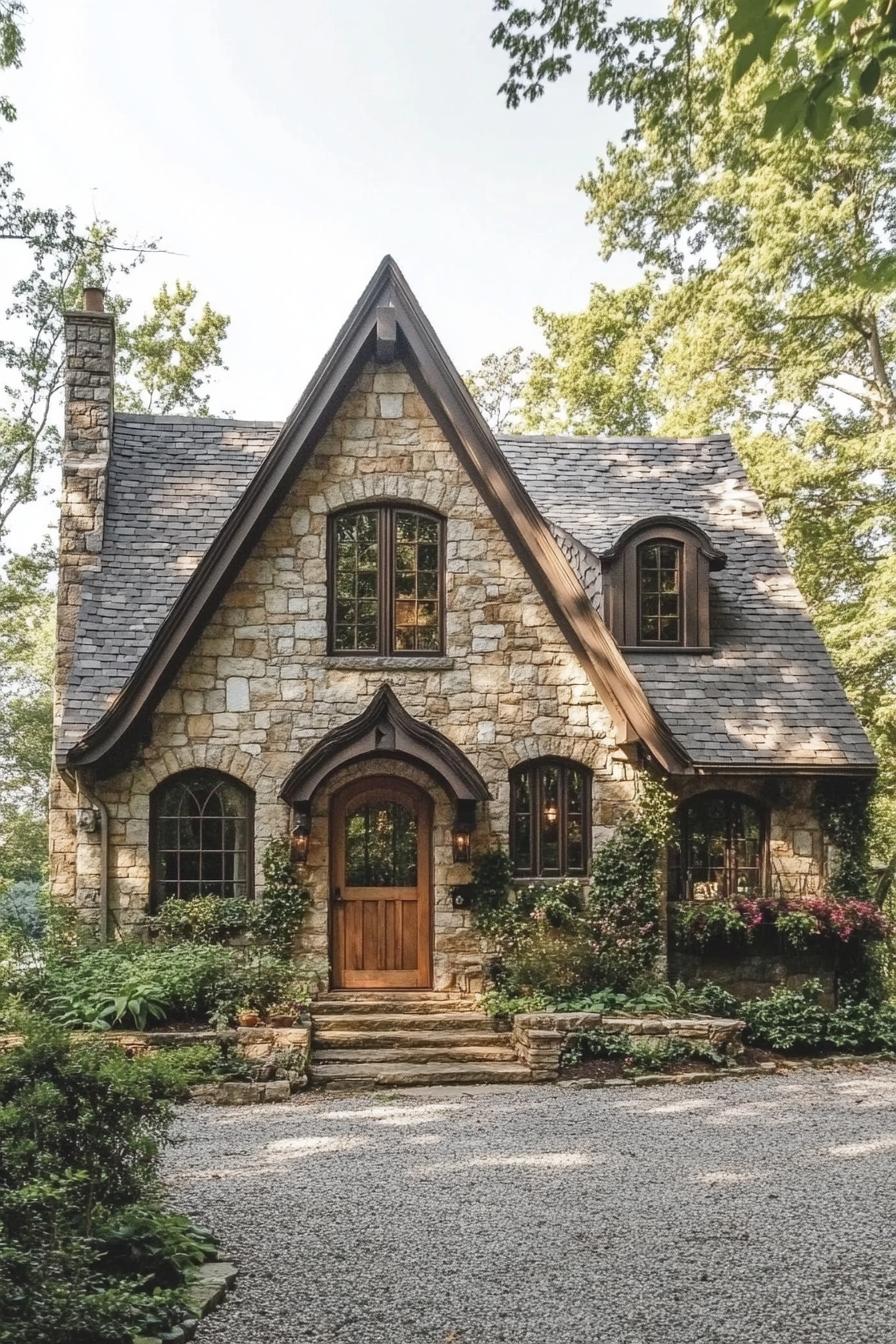 Charming stone cottage surrounded by trees