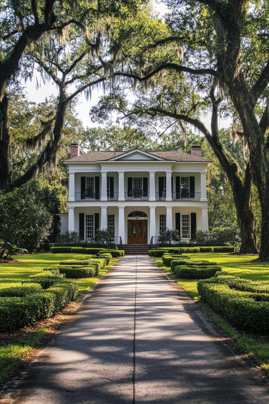 Pathway Leading to a Grand Southern Mansion