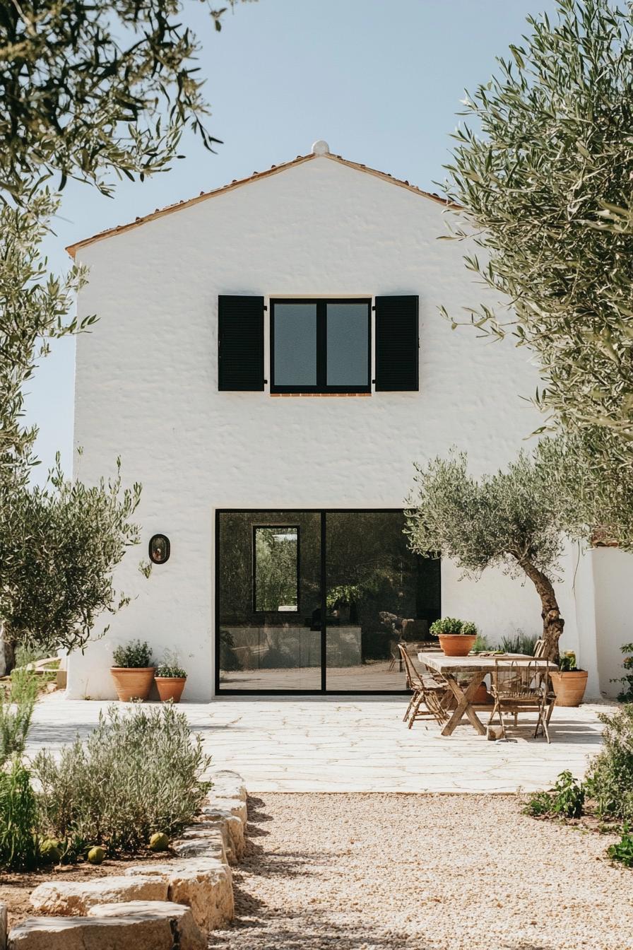 Italian villa with a rustic charm surrounded by olive trees