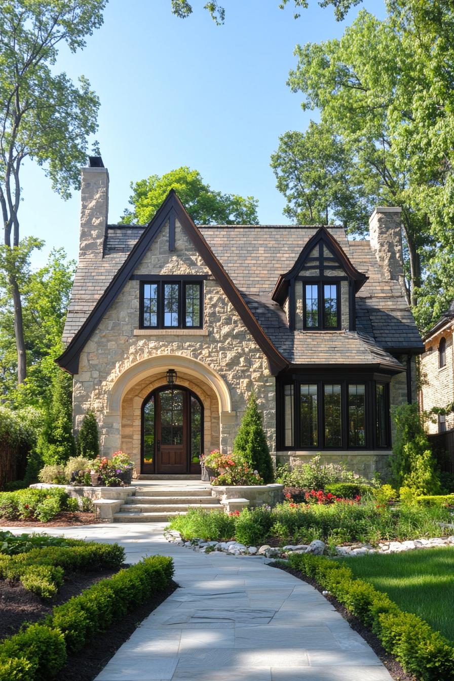 Charming Tudor-style home with lush garden