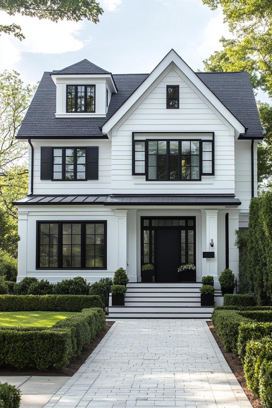 White house with black trim