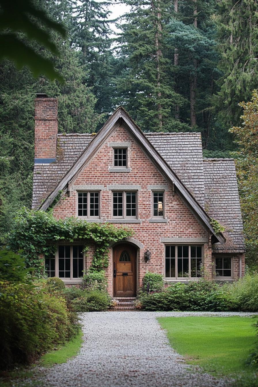 Brick cottage with steep gable roof