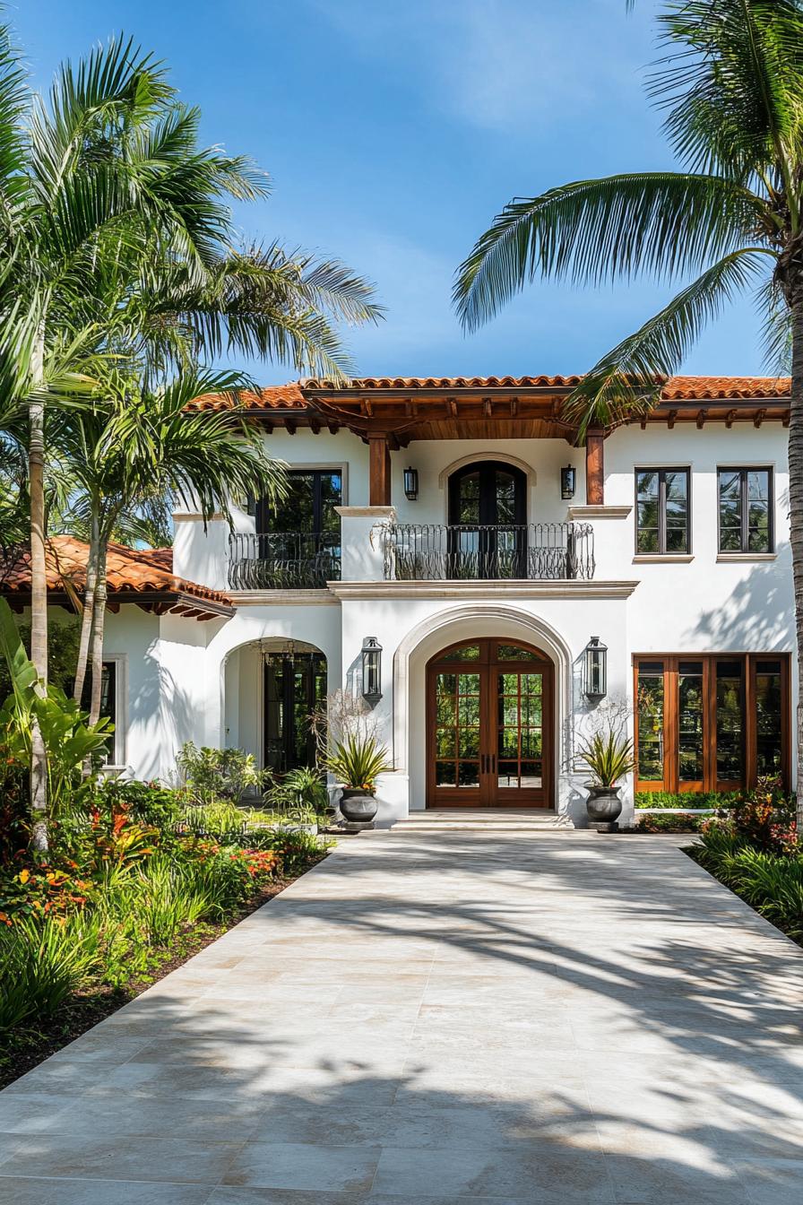 Charming two-story villa with palm trees