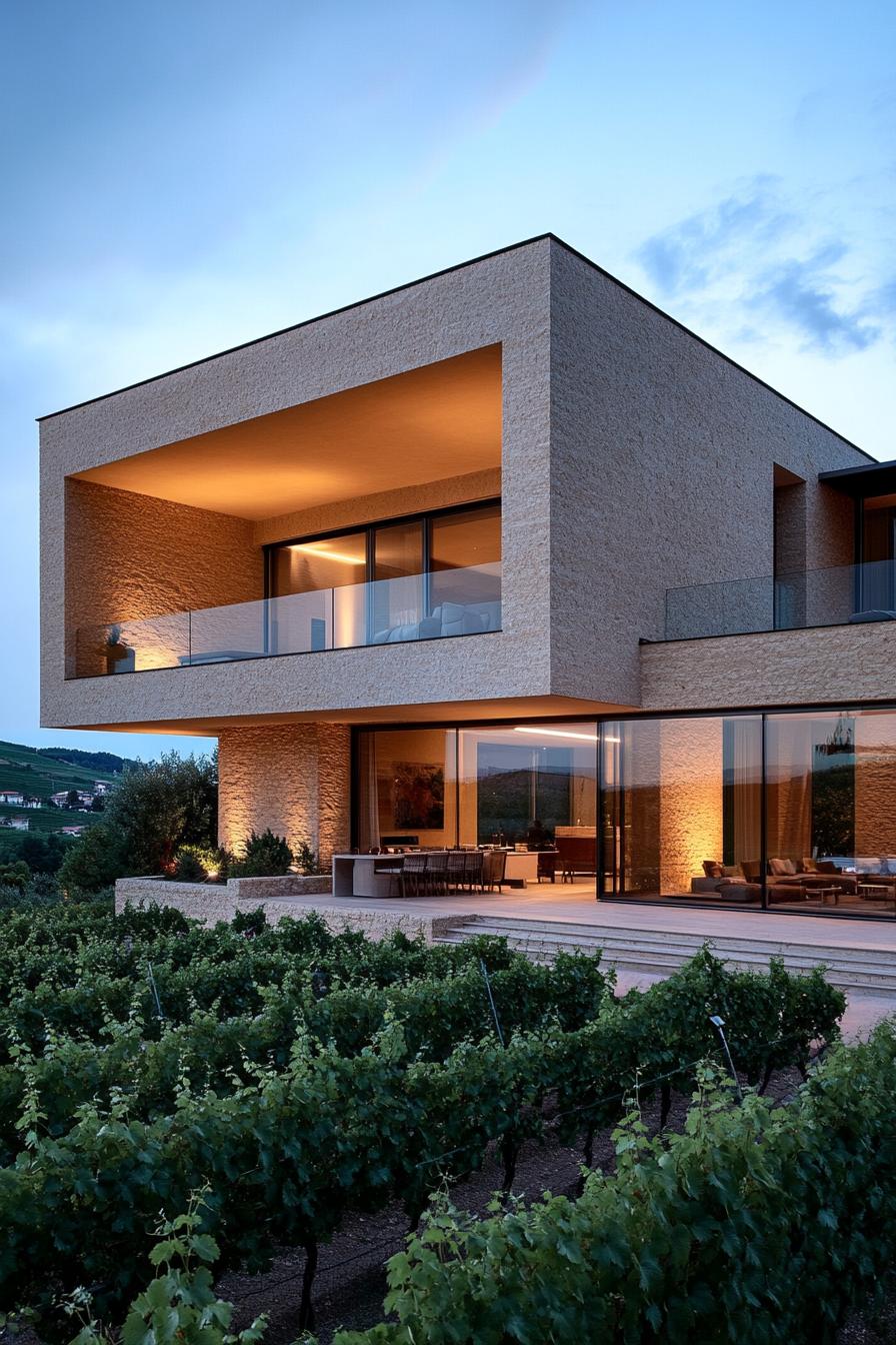 Sophisticated villa with vineyard view