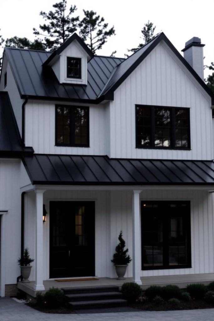 76 White House Designs with Black Trim