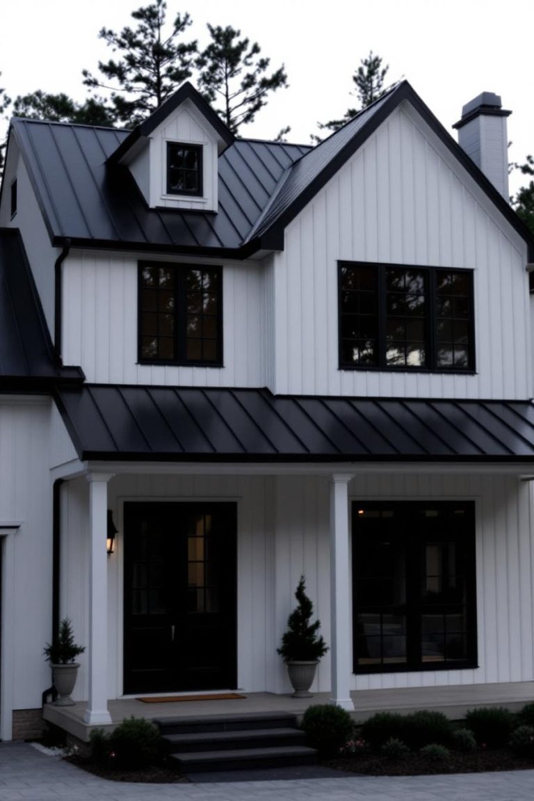 76 White House Designs with Black Trim