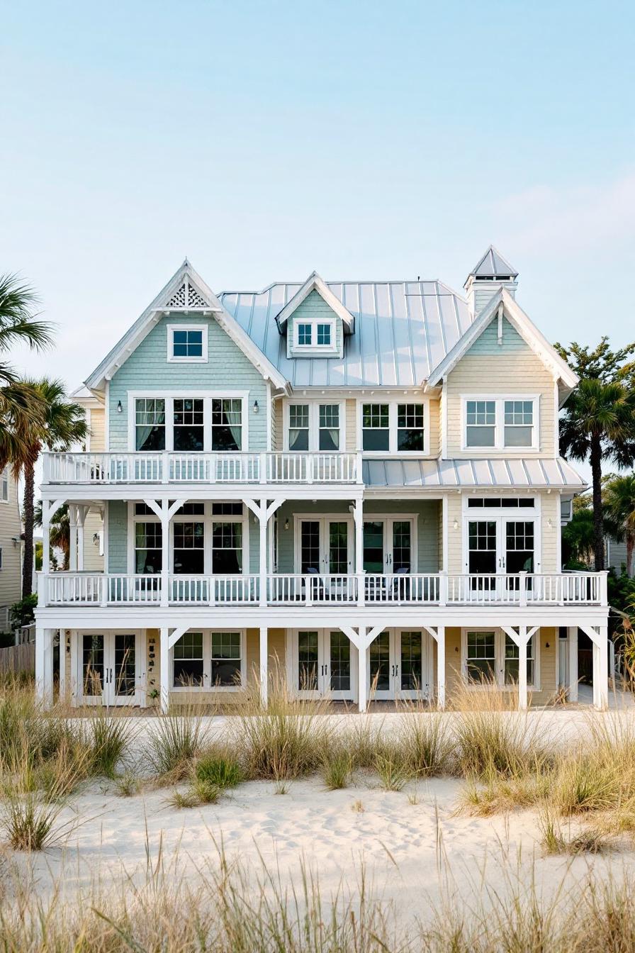 Charming coastal house with a beach view