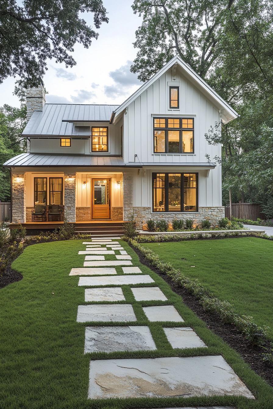 Modern country cottage with a metal roof