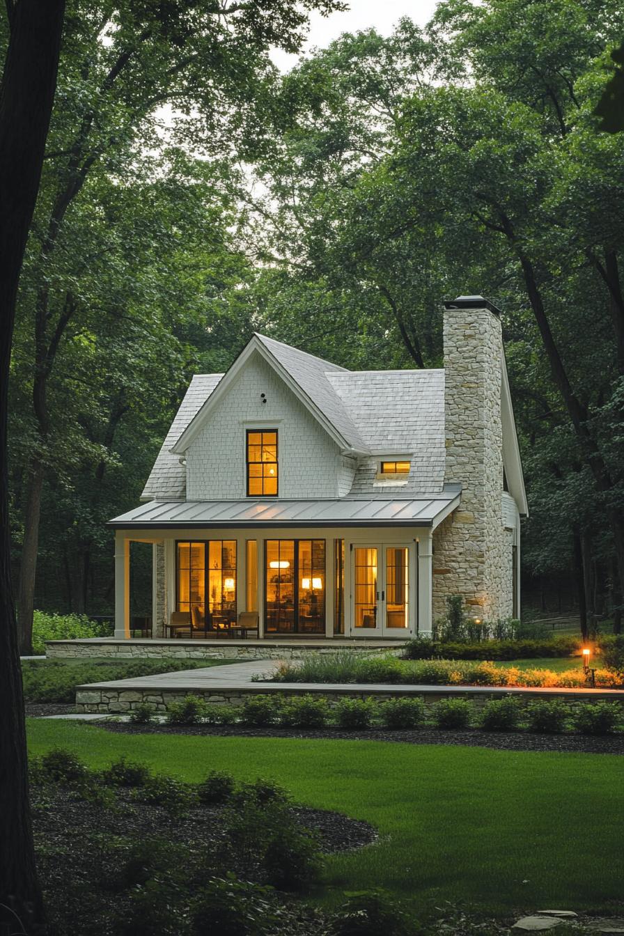 Charming country cottage surrounded by lush greenery