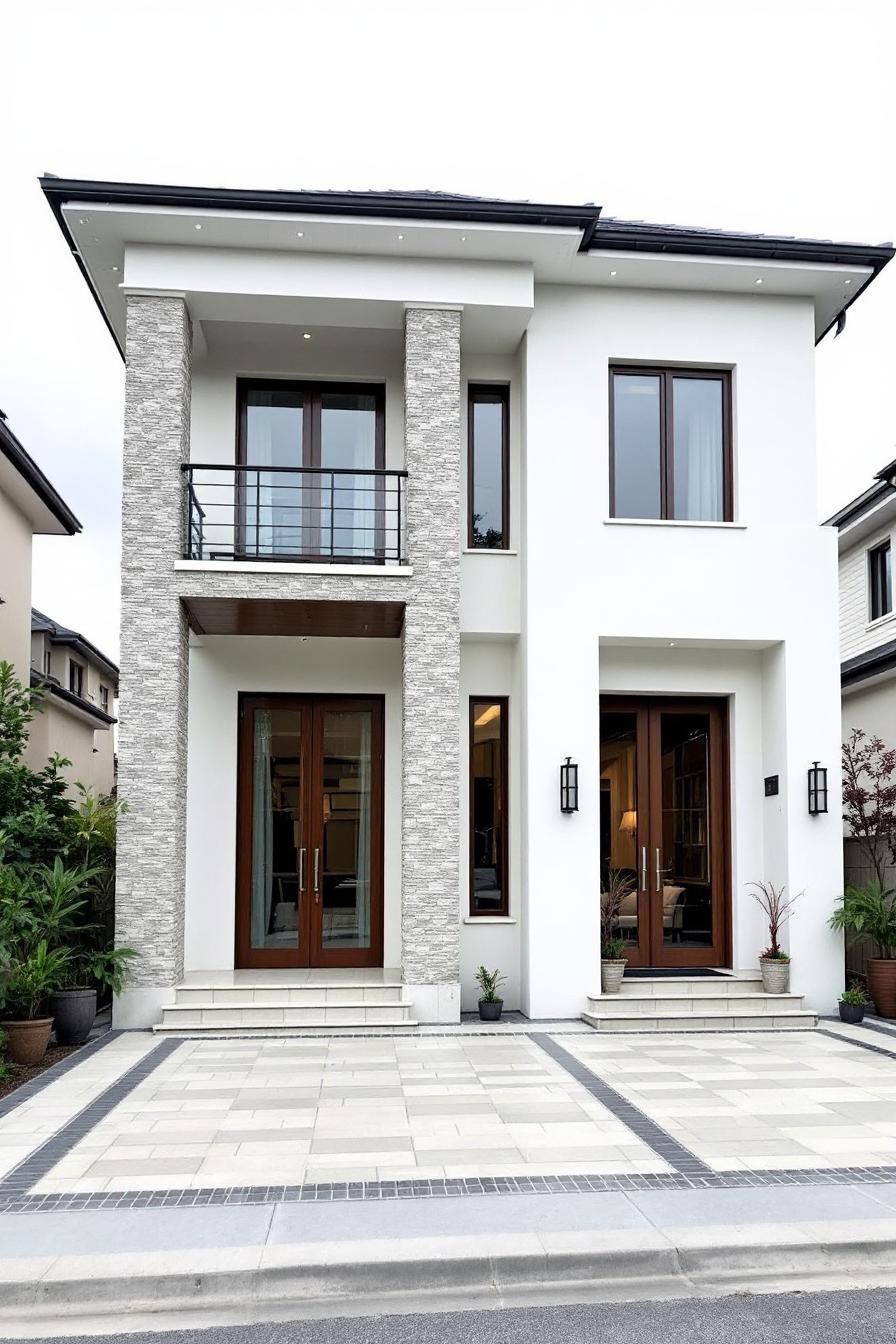 Modern two-story home with elegant columns