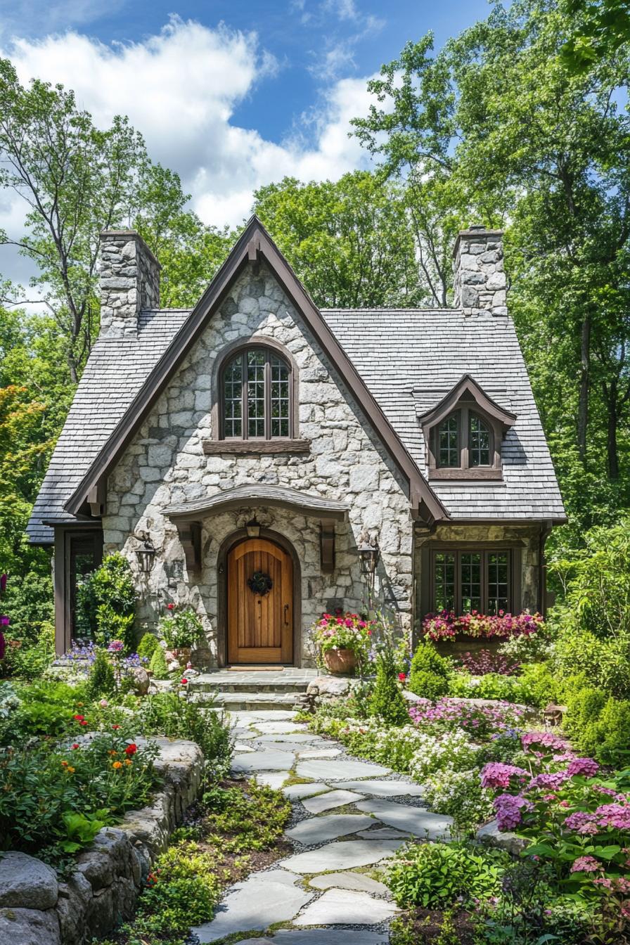 Charming stone cottage with lush garden