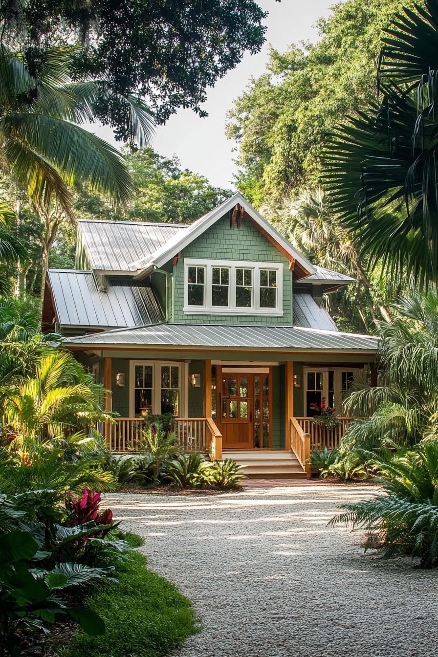 Charming cottage nestled among tropical greenery